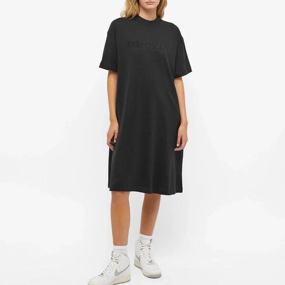 Fear of God Dresses & Skirts - Essentials Fear of God FOG Shirt Dress With Pockets Black Mock Neck Midi Length